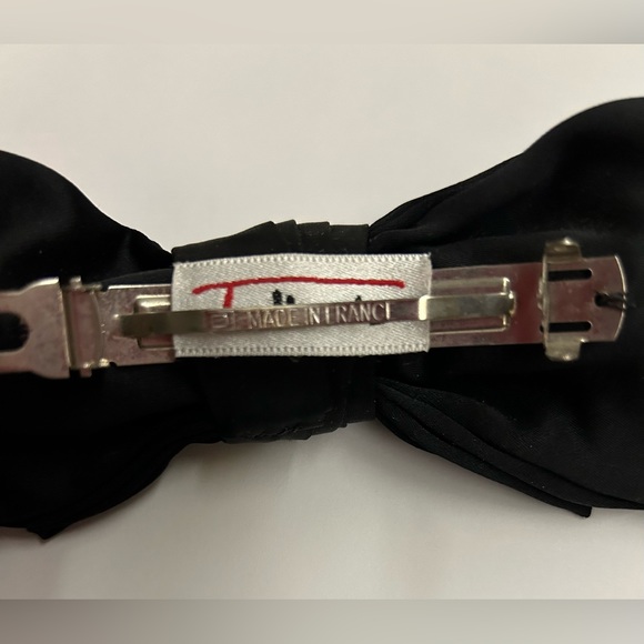 New French Clip Talbots Barrette Black Bow made in France - Picture 14 of 16